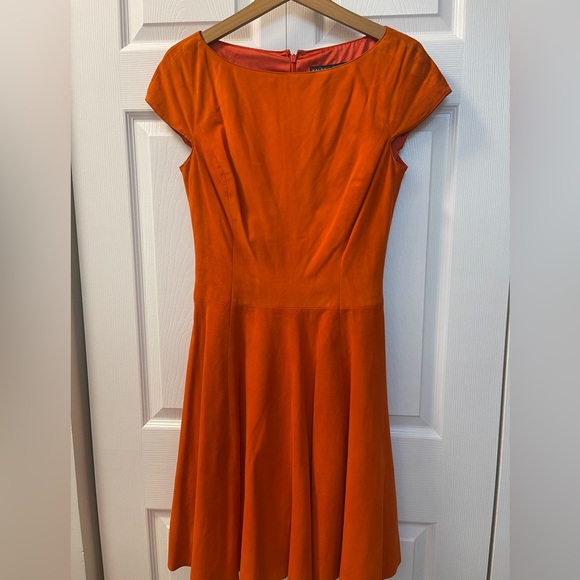 RALPH LAUREN BLACK LABEL SUEDE CAP SLEEVE DRESS - Picture 2 of 9